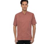 Chef Works Urban Springfield unisex koksbuis met rits korte mouw roodbruin M