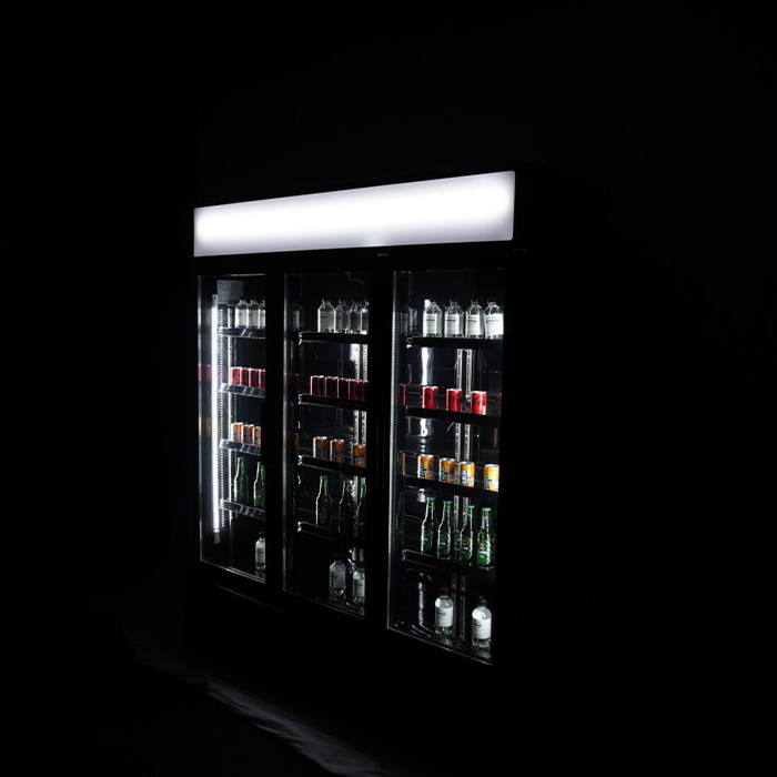 KOELKAST 3 GLASDEUREN ZWART - Afbeelding 10