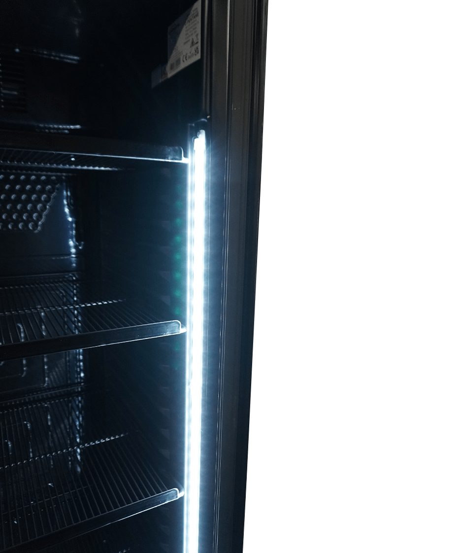 KOELKAST GLASDEUR 382L ZWART - Afbeelding 4