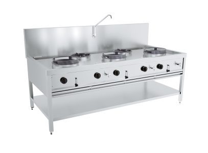 GAS WOKTAFEL 3X17KW + 2X9KW