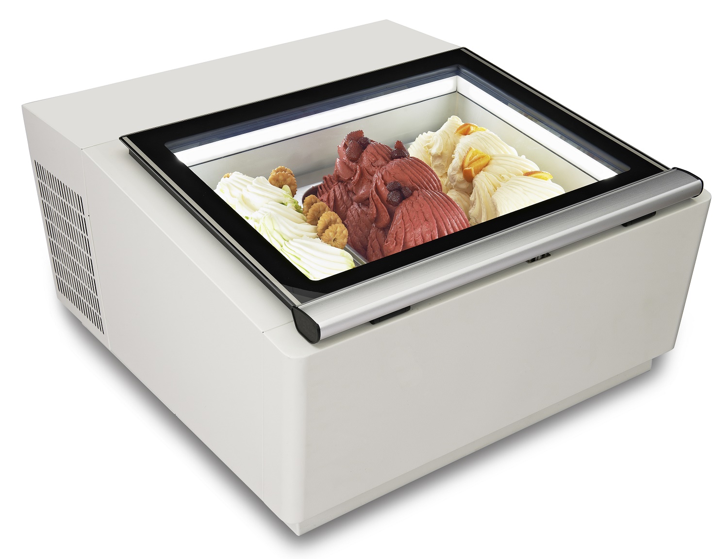 SCHEPIJSVITRINE WIT BED. ZIJDE