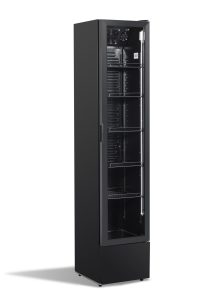 KOELKAST 1 GLASDEUR SMAL ZW