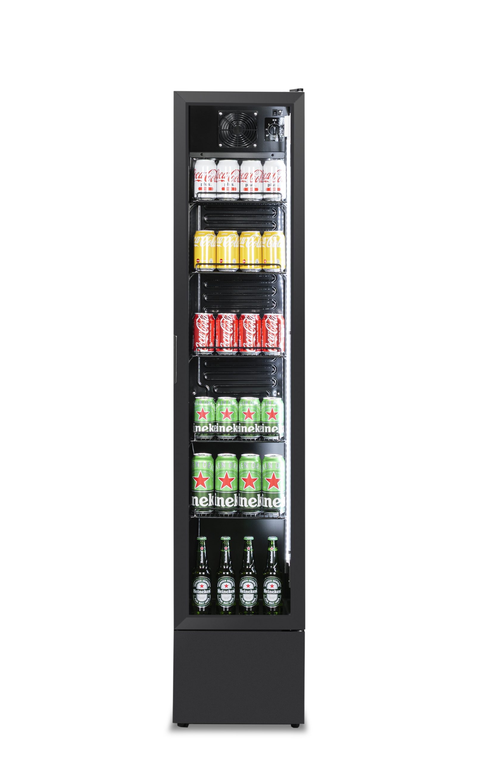 KOELKAST 1 GLASDEUR SMAL ZW - Afbeelding 5