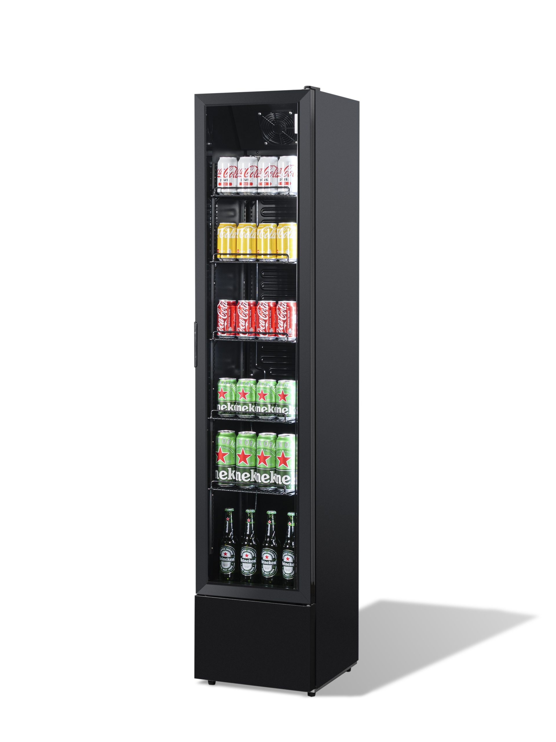 KOELKAST 1 GLASDEUR SMAL ZW - Afbeelding 6