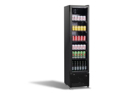 KOELKAST 1 GLASDEUR SMAL ZW