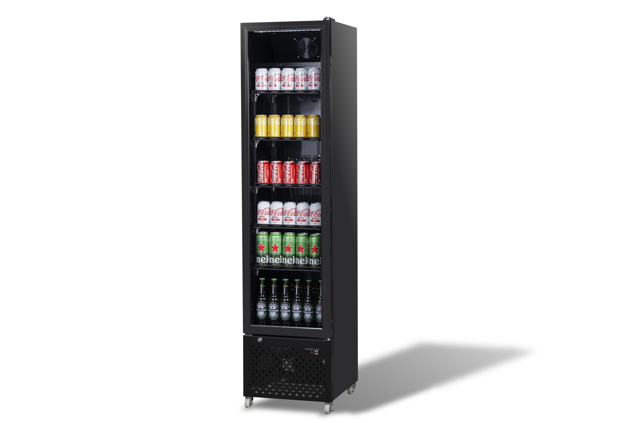 KOELKAST 1 GLASDEUR SMAL ZW - Afbeelding 2