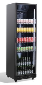 KOELKAST 1 GLASDEUR ZW