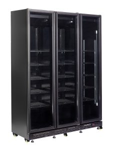 KOELKAST 3 GLASDEUREN ZW