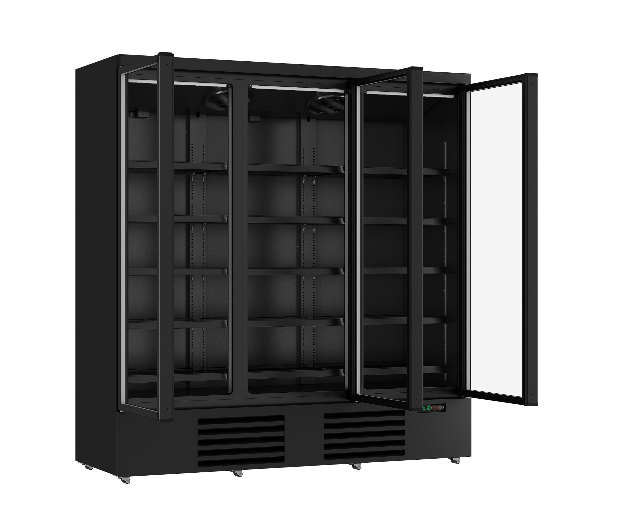KOELKAST 3 GLASDEUREN ZWART - Afbeelding 2