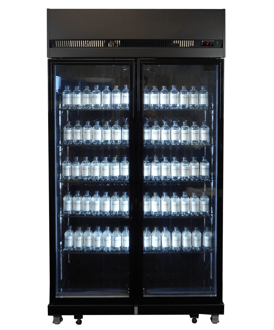 KOELKAST 2 GLASDEUREN ZWART - Afbeelding 2
