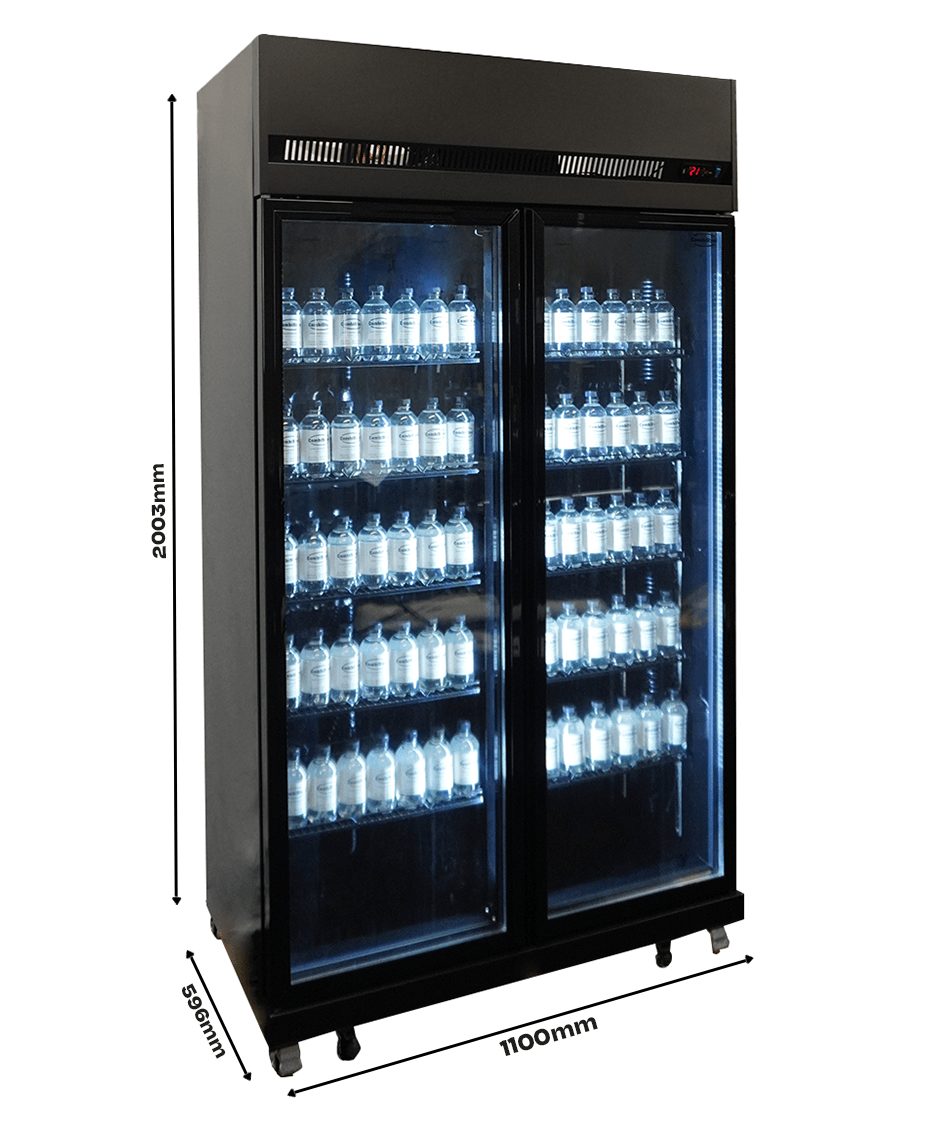 KOELKAST 2 GLASDEUREN ZWART - Afbeelding 16