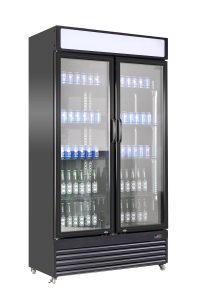 KOELKAST 2 GLASDEUREN 780L ZWA