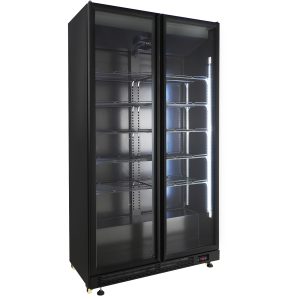 KOELKAST 2 GLASDEUREN ZW
