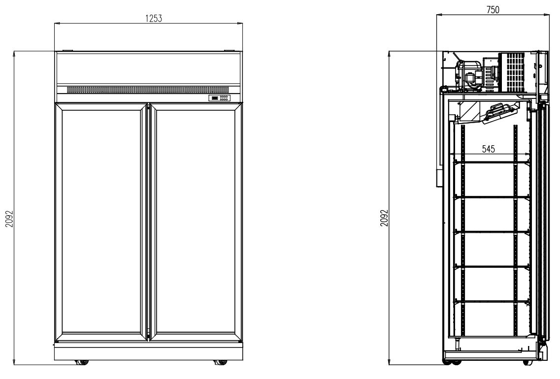KOELKAST 2 GLASDEUREN - Afbeelding 2